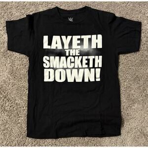 Y2k Ripple Junction WWE The Rock Layeth The Smacketh Down T-Shirt Black Size M